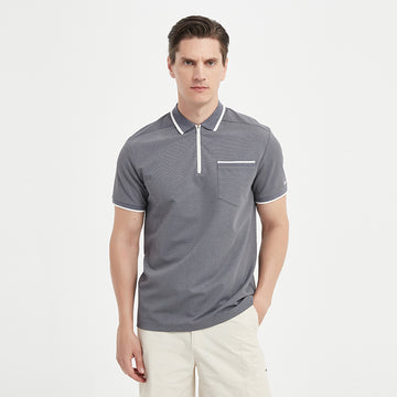 Men’s Performance Golf Polo – Grey, Lightweight & Moisture-Wicking for On & Off the Course